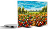Laptop sticker - 14 inch - Schilderij - Olieverf - Bloemen - Natuur - 32x5x23x5cm - Laptopstickers - Laptop skin - Cover