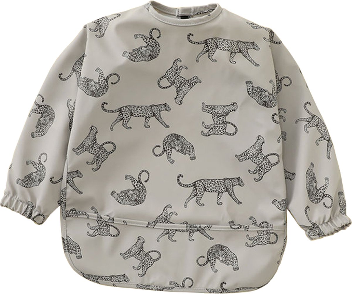 Goedkoopste Mon Avenir - Longsleeve slab - waterproof - schort lange mouwen - Grijs - Cheeta