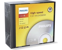 Philips CR7D5NS10 - CD-R 80Min - 700MB - Speed 52x - Slimcase - 10 stuks