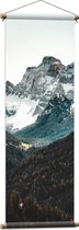 WallClassics - Textielposter - Bomen bij Rotsachtige Bergen - 40x120 cm Foto op Textiel