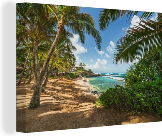 La plage exotique de Kuau Cove située sur Hawaii Canvas 60x40 cm - Tirage photo sur toile (Décoration murale salon / chambre)