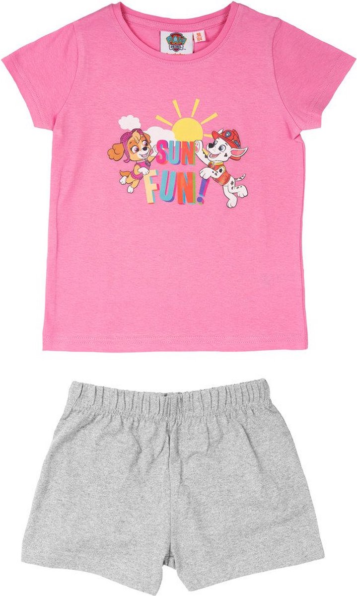 PAW Patrol Pyjama / Shortama - Roze / Grijs - Katoen