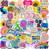 Mental Health Quote Stickers 50 Stuks | Emotionele Stickers | Mindfulness |Mentale Gezondheid | Mental Health Awareness | Laptop Stickers | Decoratie | Stickers Kinderen | Volwassenen | Plakstickers | Bullet Journal | Planner Stickers