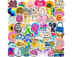 Mental Health Quote Stickers 50 Stuks | Emotionele Stickers | Mindfulness |Mentale Gezondheid | Mental Health Awareness | Laptop Stickers | Decoratie | Stickers Kinderen | Volwassenen | Plakstickers | Bullet Journal | Planner Stickers