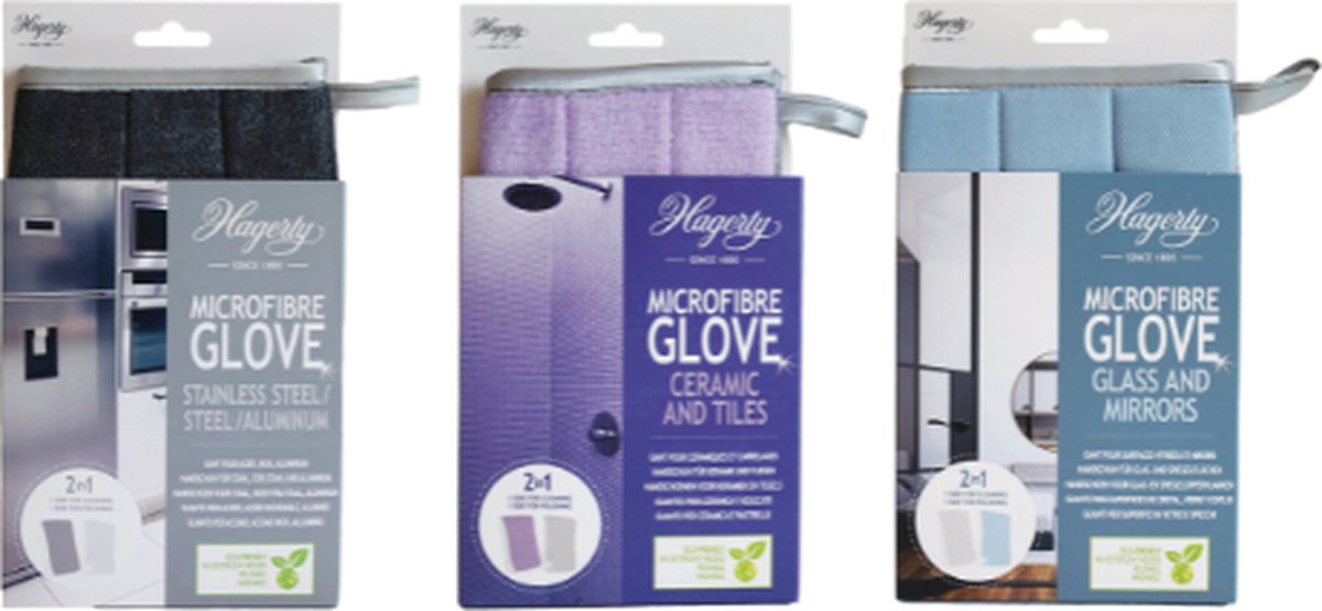 Hagerty Microfiber Gloves; Glass, Ceramic, Stainless Steel (3-pack)