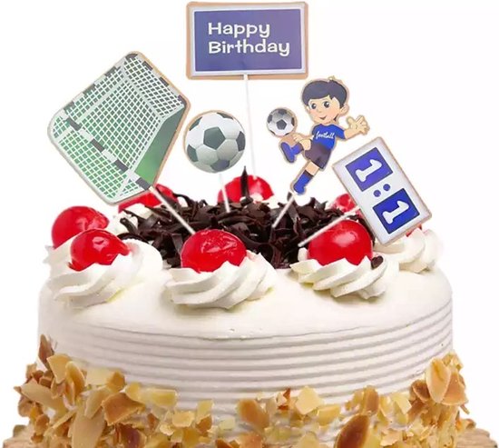 Voetbal Cake Topper 5 Pièces - Happy Anniversaire - Décoration de Gâteau -  Cupcake... | bol.com