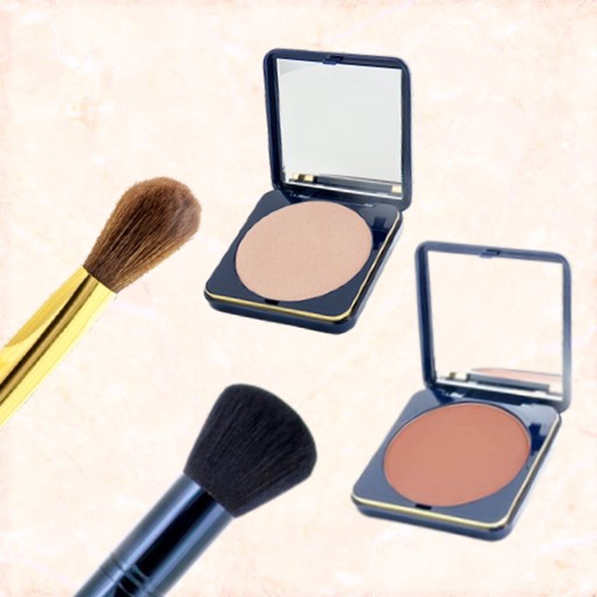 Bolero cosmetics - Gift set - Bronzer incl. kwast - Gouden highlighter incl. kwast - Shaper - Make-up
