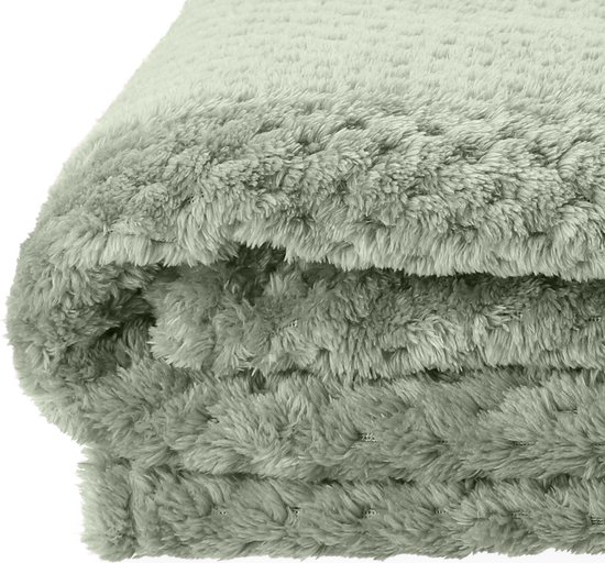 HOMLA Noah Knuffeldeken Fluffy and Warm - Sprei Deken Sofa Deken Sprei - 150 x 200 cm Pistache