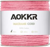 AOKKR Macrame Touw – Koord voor Macrame – Roze – 3 mm – Katoen - Macramé – hobby en creatief volwassenen