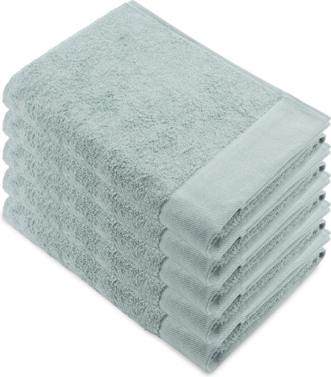Walra Remade XL Handdoeken 70x140 - set van 5 - Zware kwaliteit 550 g/m2 - Mint
