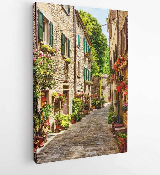 Smalle straat in de oude stad in Italië - Modern Art Canvas - Verticaal - 205721134 - 130*90 Vertical