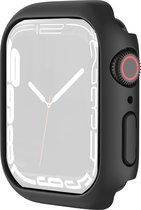 By Qubix Apple Watch 41mm Hard case (open front) - Zwart - Geschikt voor Apple Watch 41mm hoesje - screenprotector - Bescherming iWatch - Bescherm