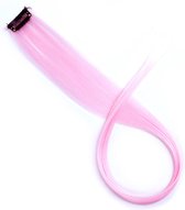 FISKA - Haar extension | Hair extension | clip in hairextension LICHT roze- plukje gekleurd haar- carnaval haar - hairextension gekleurd
