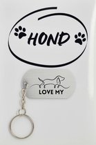 Honden sleutelhanger inclusief kaart – honden liefhebber cadeau - animals - Leuk kado voor je dieren liefhebber om te geven - 2.9 x 5.4CM