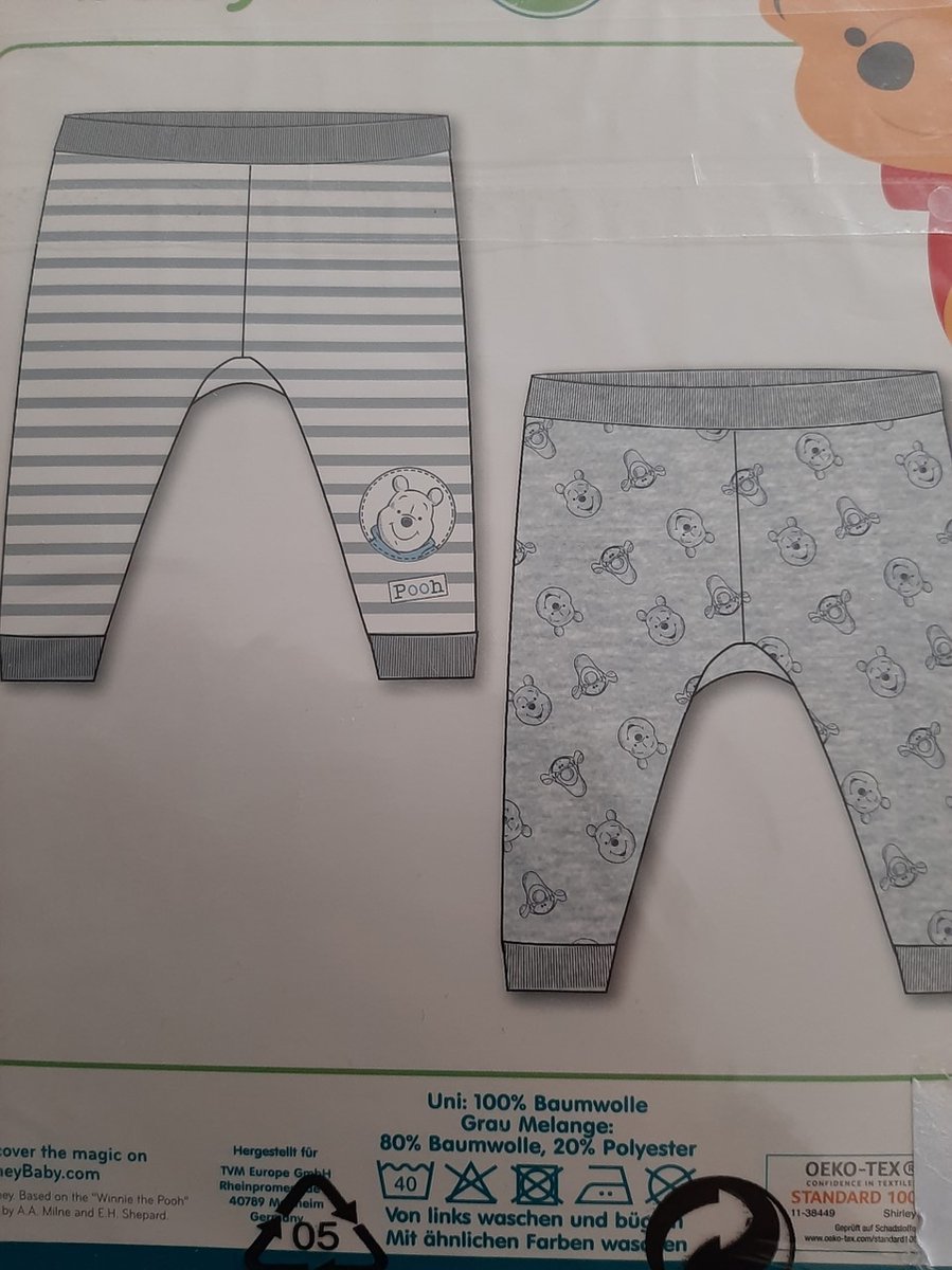 Disney Winnie de Pooh joggingbroekjes, 2-pack, maat 74/80