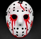 Face Mask met Gaten – Halloween Masker – Wit met Nepbloed