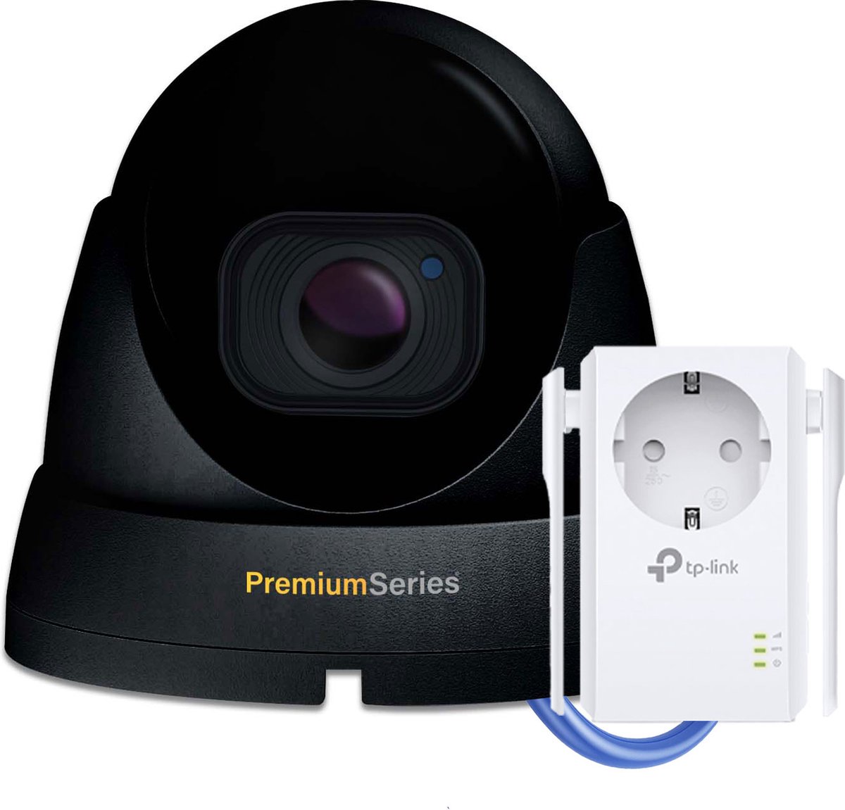 Securetech Premium - Bewakingscamera - zwart - 5MP 2K HD - draadloos - voor binnen & buiten - haarscherp beeldkwaliteit - 30m nachtzicht - 64gb opslag