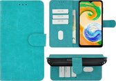 Geschikt voor Samsung Galaxy A04 Hoesje - Bookcase - Pu Leder Wallet Book Case Turquoise Cover