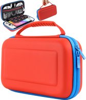 Orzly Case Compatibel met Neon Rood/Neon Blauw Nintendo Switch OLED en Switch Console met Accessoires en Game Opbergvak Draagtas - Gemakkelijk schoon te maken Case in Geschenkdoos