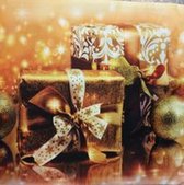 Kussenhoes - kerst - pakjes - goudtinten - 42