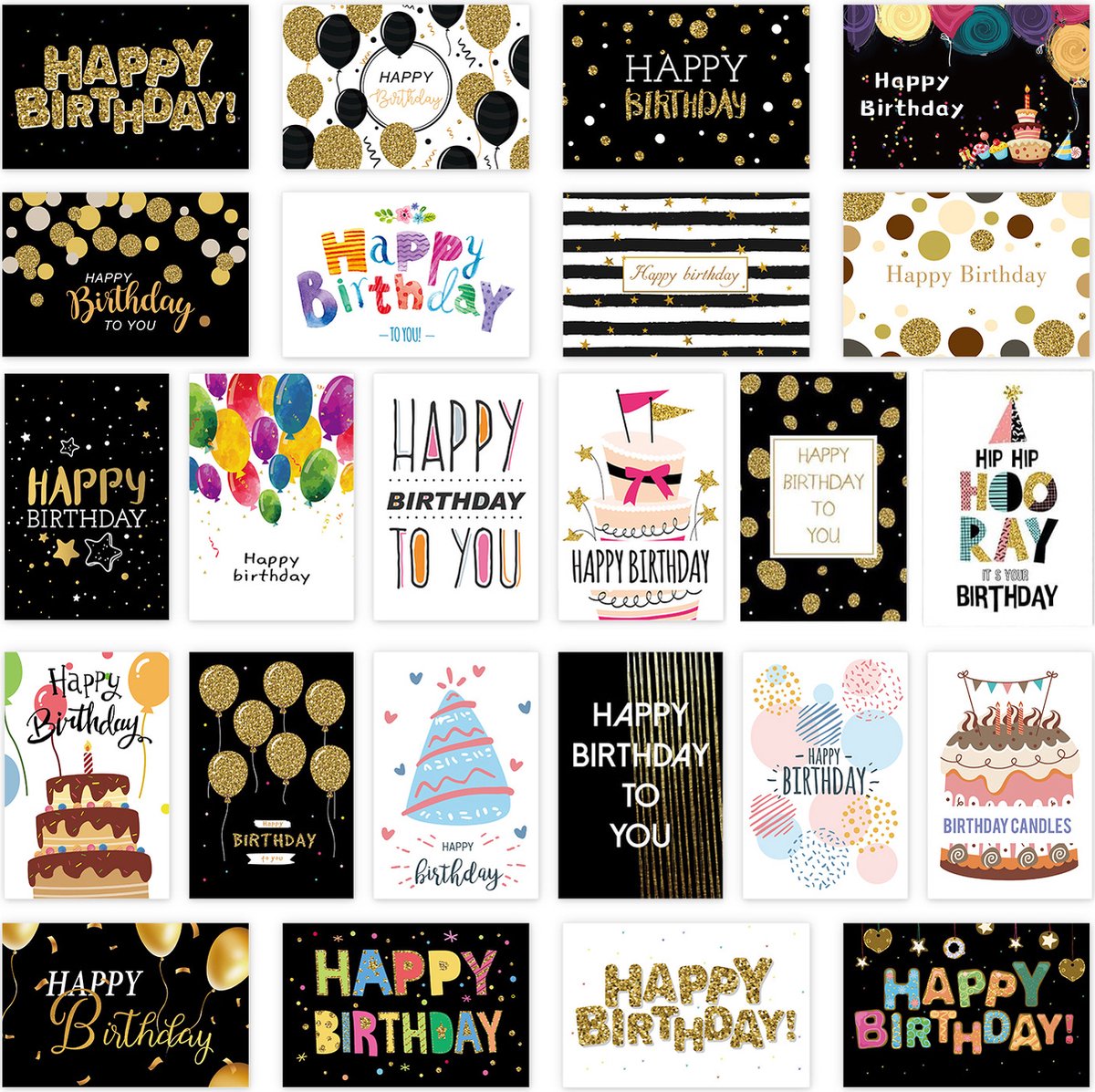 Lot de 15 cartes d'anniversaire avec enveloppe, cartes postales