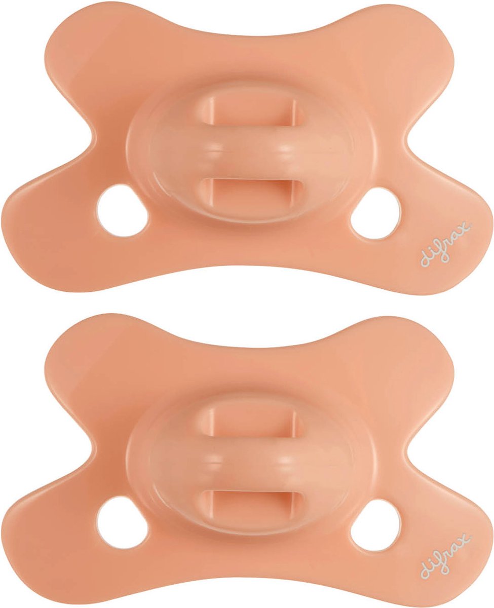 Goedkoopste Difrax Natural Fopspeen 0 tot 6 Maanden - Roze - 2 Stuks, Siliconen Speen, Gemakkelijk te Accepteren