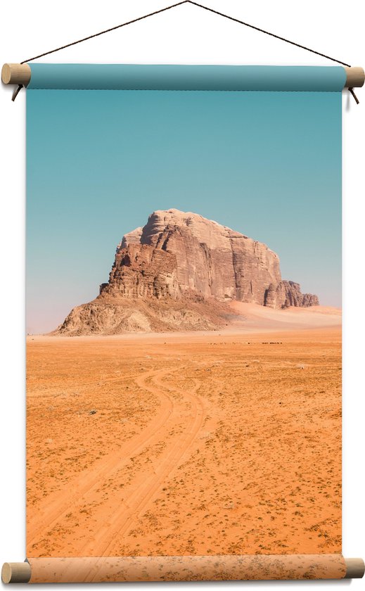 WallClassics - Textielposter - Sahara met berg - 40x60 cm Foto op Textiel