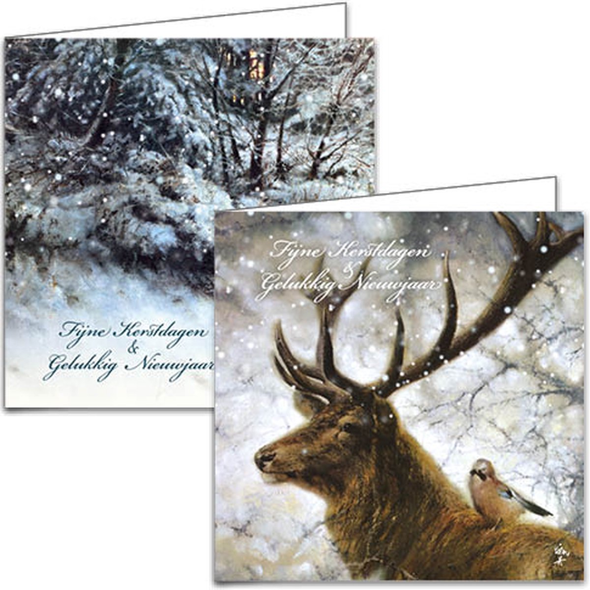 Rien Poortvliet Natuur kerstkaarten mapje met 4x5 stuks set 2