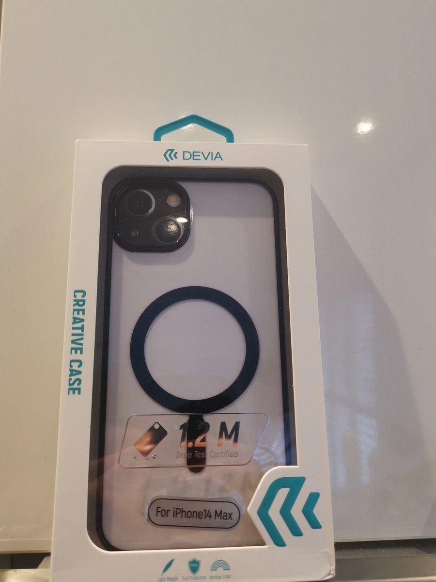Devia - Hoesje voor Iphone 14 Plus - Magnetic Case - Shockproof - Transparant met zwart