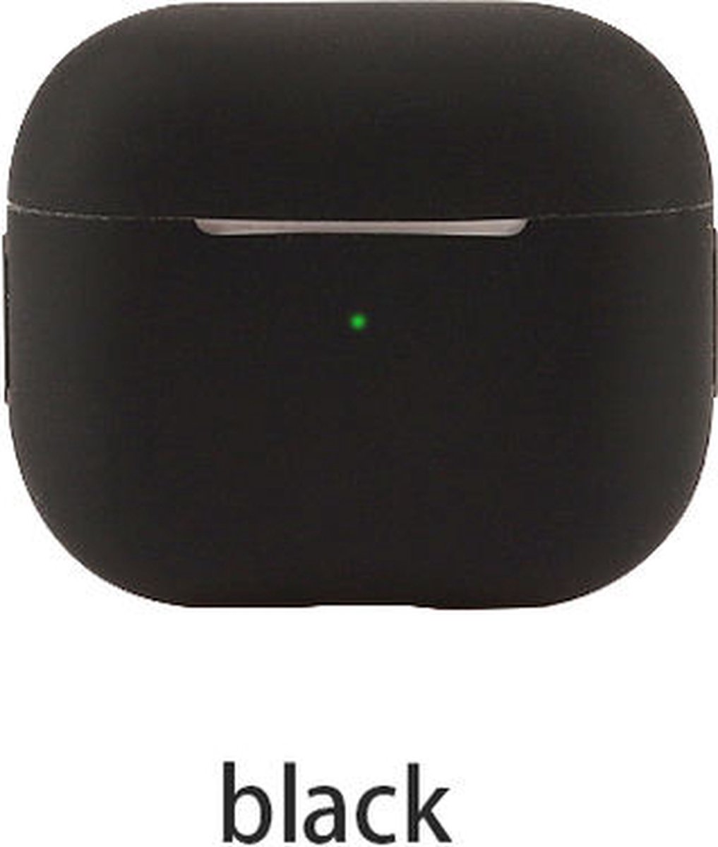 Hoesje in het Zwart geschikt voor Apple AirPods 3 - TCH - Beschermhoes - Siliconen - Case - Soft case