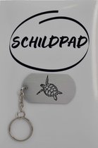 Schildpad sleutelhanger inclusief kaart – Schildpad liefhebber cadeau - animals - Leuk kado voor je dieren liefhebber om te geven - 2.9 x 5.4CM