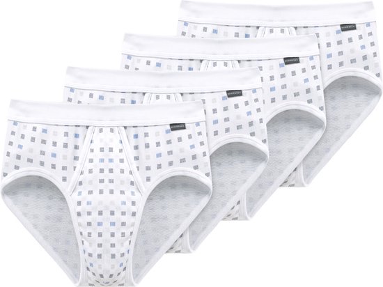 Lot de 4 slips de sport Schiesser Cotton Essentials fines côtes