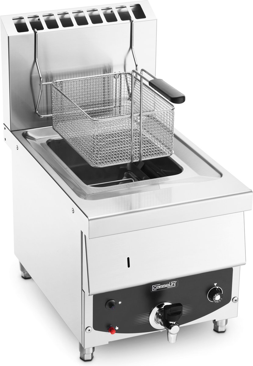 Casselin CFG10 friteuse Enkel 10 l 6500 W Frituurpan Zwart, Roestvrijstaal