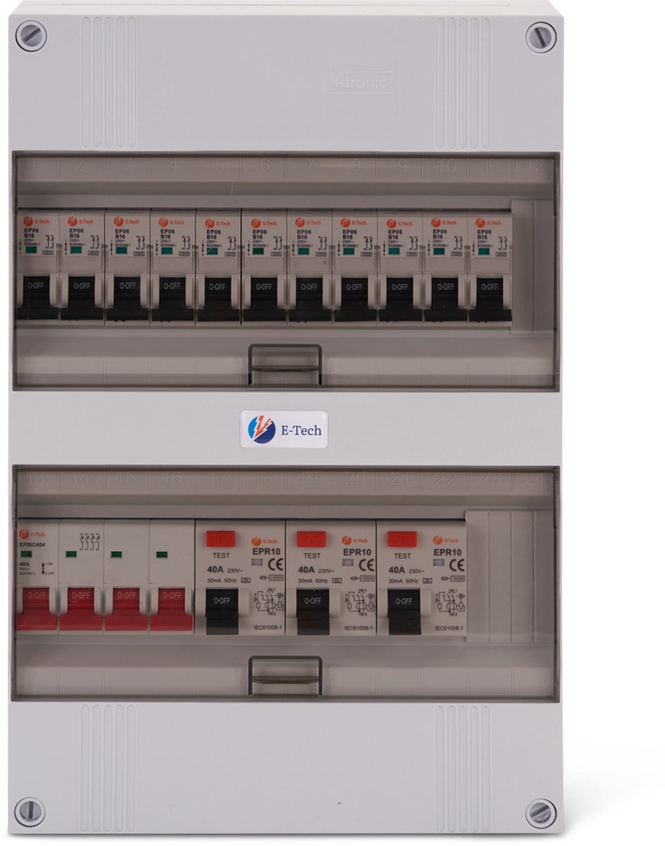 3 fase E-Tech groepenkast 11 groepen