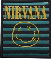 Nirvana - Logo & Happy Face Stripes Patch - Multicolours