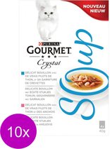 GOURMET Crystal Soup recettes au thon - Pour chat adulte - 4x40 g
