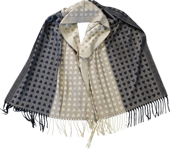 Jessidress® Lange Warme Sjaal Luxe Sjaals Elegante Dames Wintersjaal Omslagdoek 185 x 70 cm - Grijs