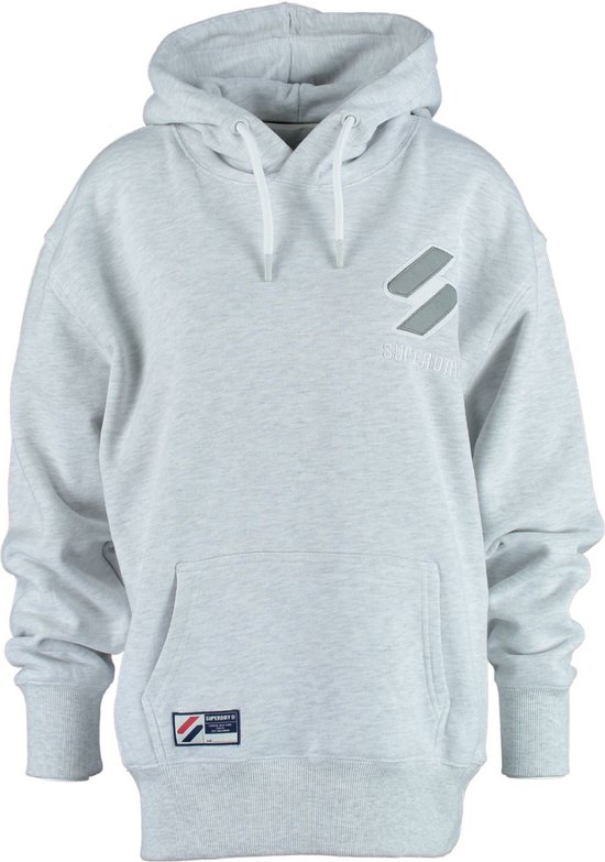 Superdry grijze super oversized sweater hoodie - valt ruim - Maat XS/S