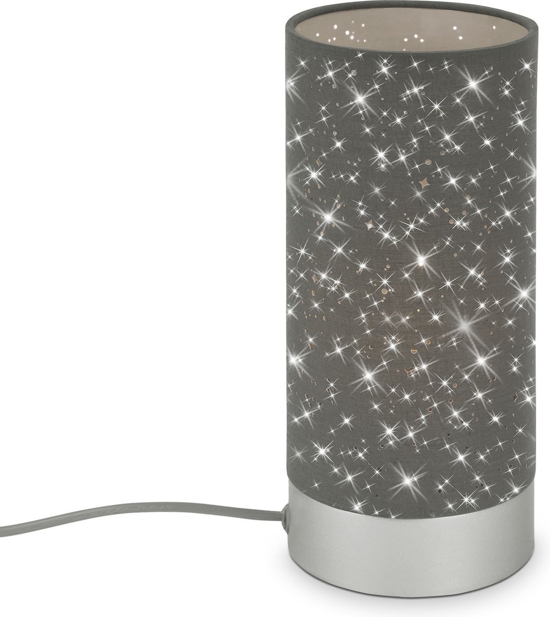 BRILONER - STEA - Tafellamp - 40 W - IP20 - grijs - metaal stof - excl. 1x E14 - Ø 11 cm
