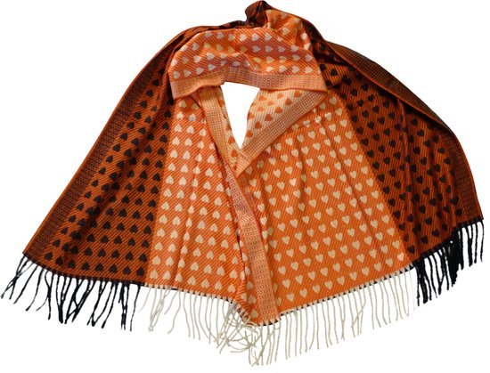 Jessidress® Lange Warme Sjaal Luxe Sjaals Elegante Dames Wintersjaal Omslagdoek 185 x 70 cm - Oranje