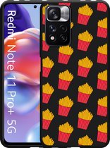 Xiaomi Redmi Note 11 Pro+ Hoesje Zwart Franse Frietjes - Designed by Cazy