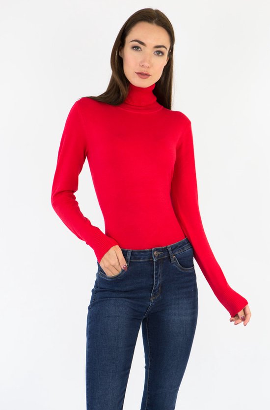 Pull col roulé Basic Moskito - Rouge - L/XL