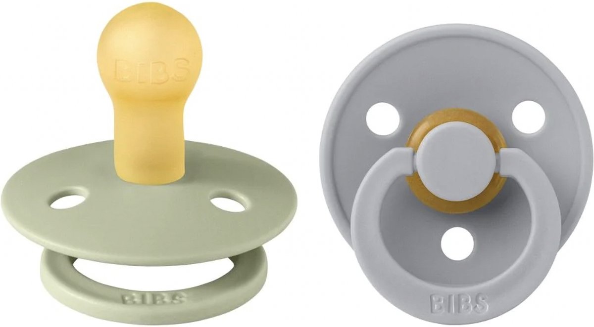 Goedkoopste BiBS - Colour Pacifier - Stage 1 Fopspeen - 0 maanden - 2 stuks - Sage / Cloud