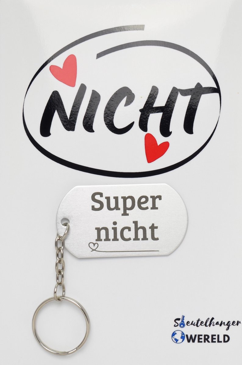 Super nicht Sleutelhanger inclusief kaart - nicht cadeau - nicht - Leuk kado voor je nicht om te geven - 2.9 x 5.4CM