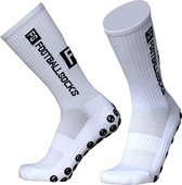 Grip Socks Voetbal Wit Chaussettes de sport Anti-Ampoules (Taille 44)