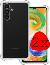 Hoes Geschikt voor Samsung A04s Hoesje Shock Proof Case Hoes Siliconen - Hoesje Geschikt voor Samsung Galaxy A04s Hoes Cover Shockproof - Transparant - 2 Stuks