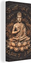 Canvas schilderij Boeddha beeld 40x80 - Kamer decoratie accessoires - Buddha schilderijen woonkamer - Wanddecoratie slaapkamer - Wall decoration - Muurdecoratie keuken - Wanddoek interieur binnen - Woondecoratie huis - Woonaccessoires