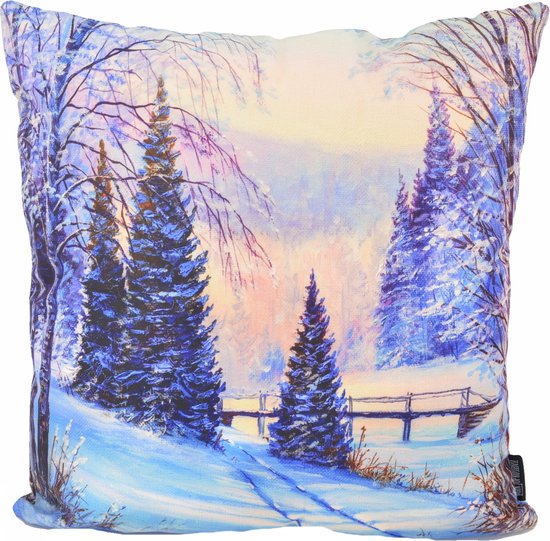 Foto: Winter landscape kussenhoes katoen polyester 45 x 45 cm