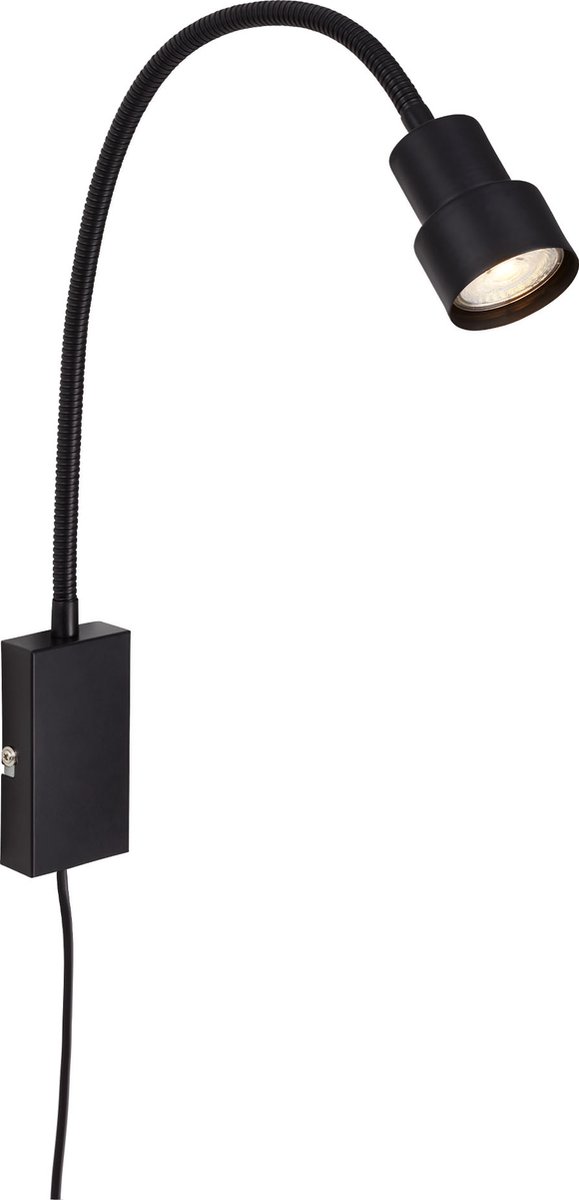 Briloner Leuchten TUSI bedlamp touch functie metaal zwaart 1xLED-GU10 5W 400lm 3000K flex arm aan/uit schakelaar