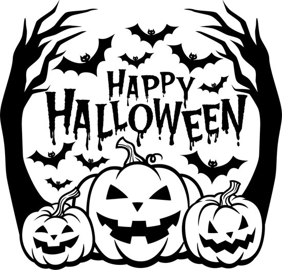 Sticker vitrine LBM Halloween - noir